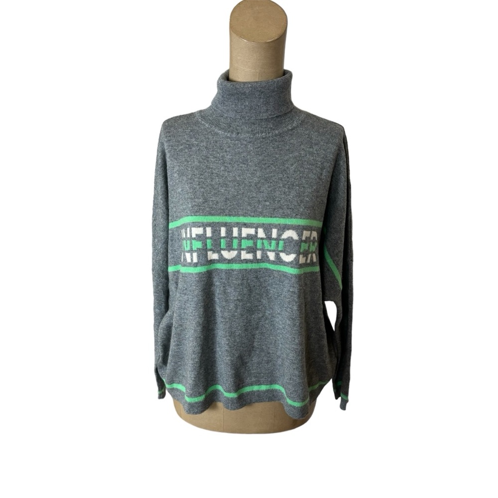 Absolut cashmere Influencer Gray Turtleneck Sweater Size Medium